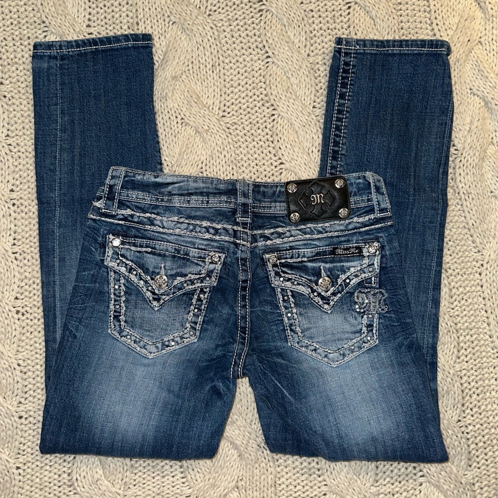 Miss me denim Blue Embellished cuffed capris (27)